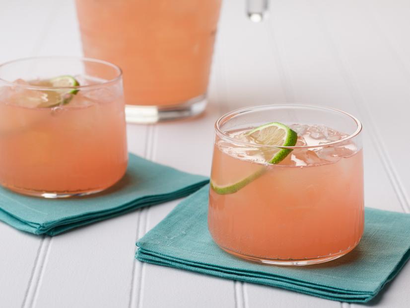 Pink Citrus Grenadine Mexican Punch with Lime Garnish
