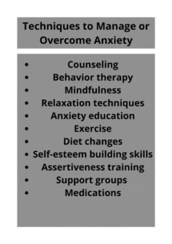 techniques to manage or overcome anxiety